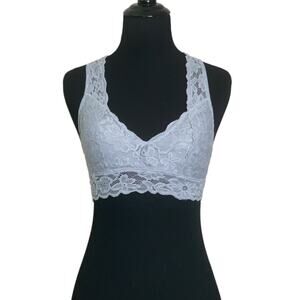 Gray back crossed laced bralette size small